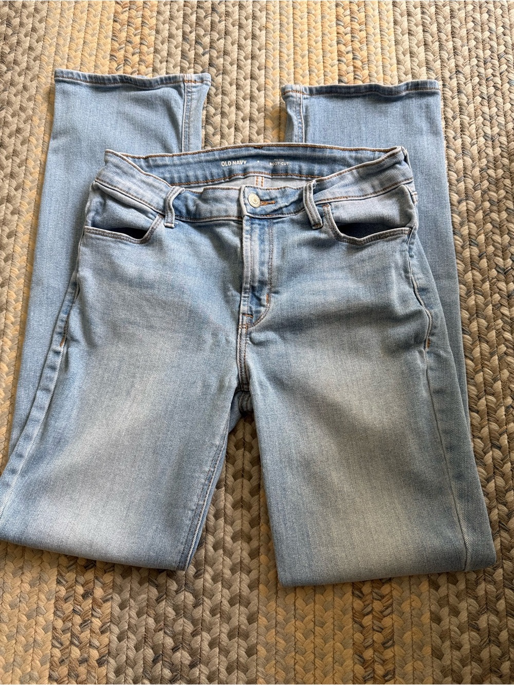 Old Navy Women's Light Blue Mid-Rise Boot-cut Jeans